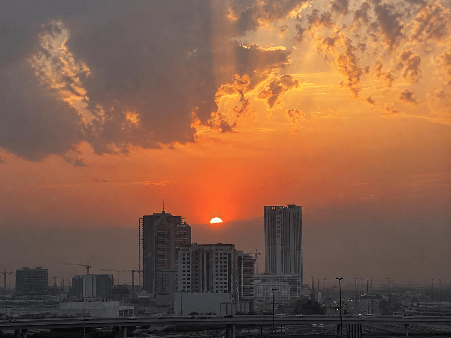 Sunset over the Dubai skyline